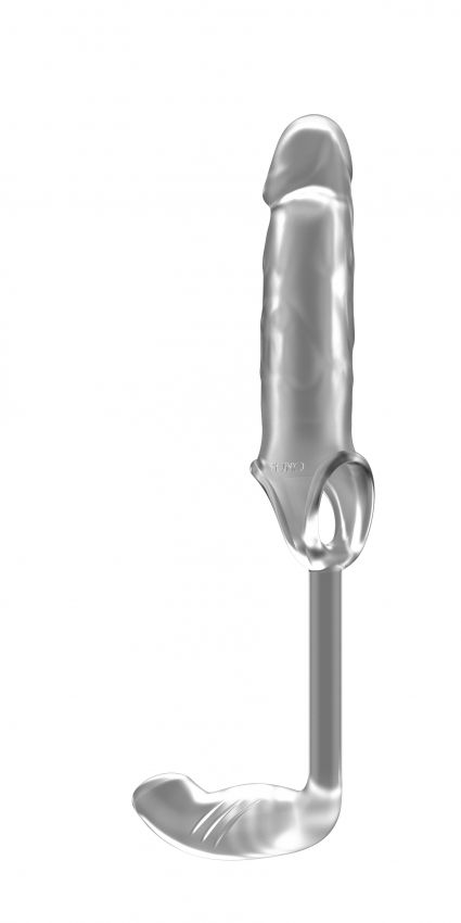 Прозрачная насадка с анальным стимулятором Stretchy Penis Exten and Plug No.34